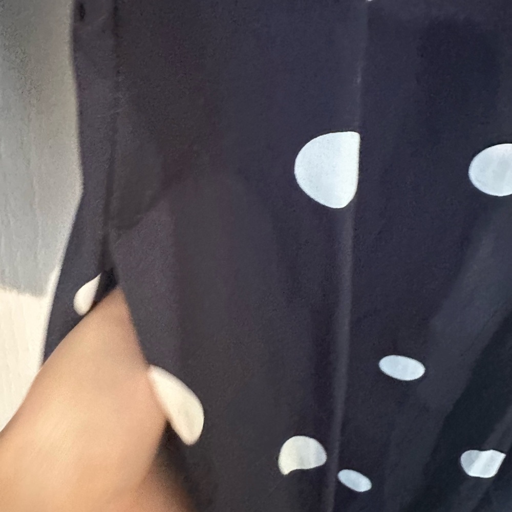 ⚡️NWT Elegant Navy and White Polka Dot Long Sleeve Dress - Picture 3 of 8
